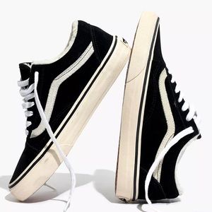MADEWELL x VANS Unisex Old Skool Sneakers Black Suede Sherpa Lined Size 9.5